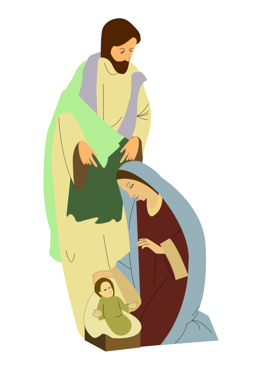 bild Josef, Mary och Jesus