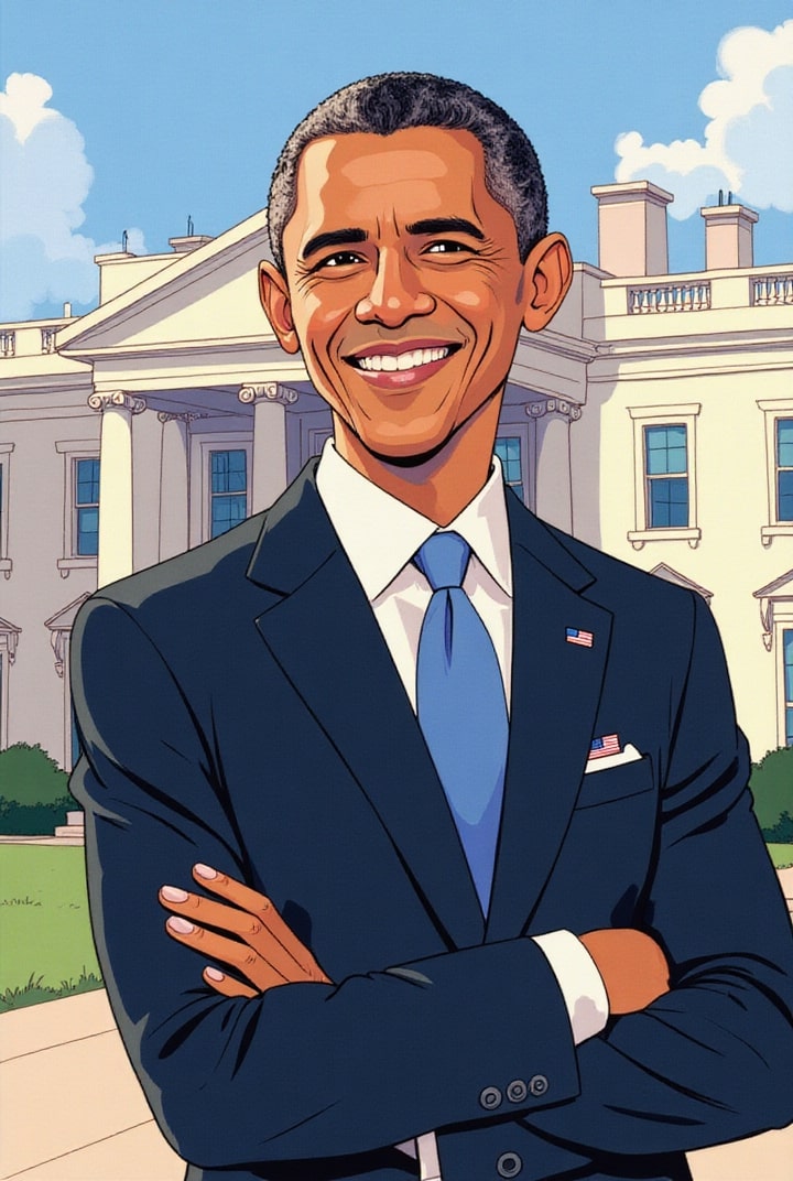 President Obama framför Vita huset