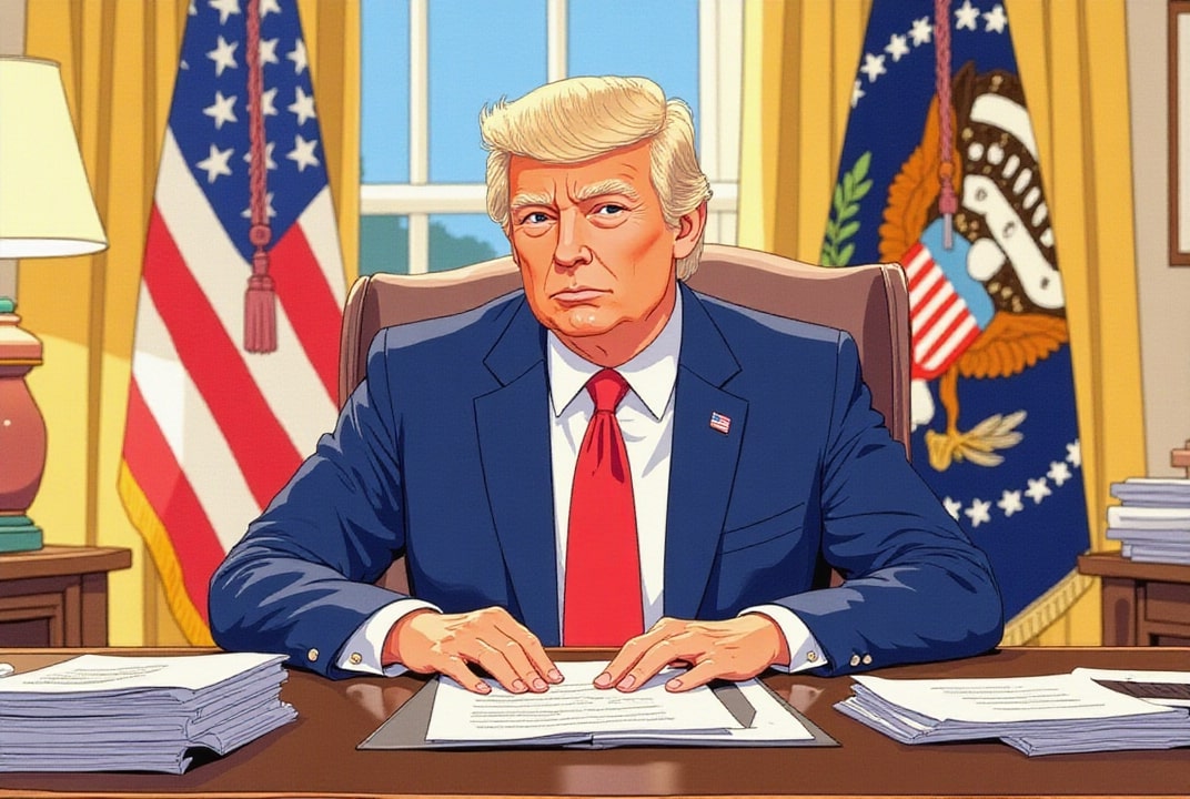 bild President Trump i Oval Office
