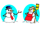 snögubbe och snögumma