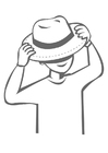 Målarbild ta pÃ¥ sig en hatt