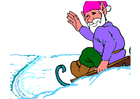 bild tomte på släde