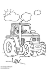 Målarbild traktor
