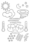 Målarbild vädersymboler