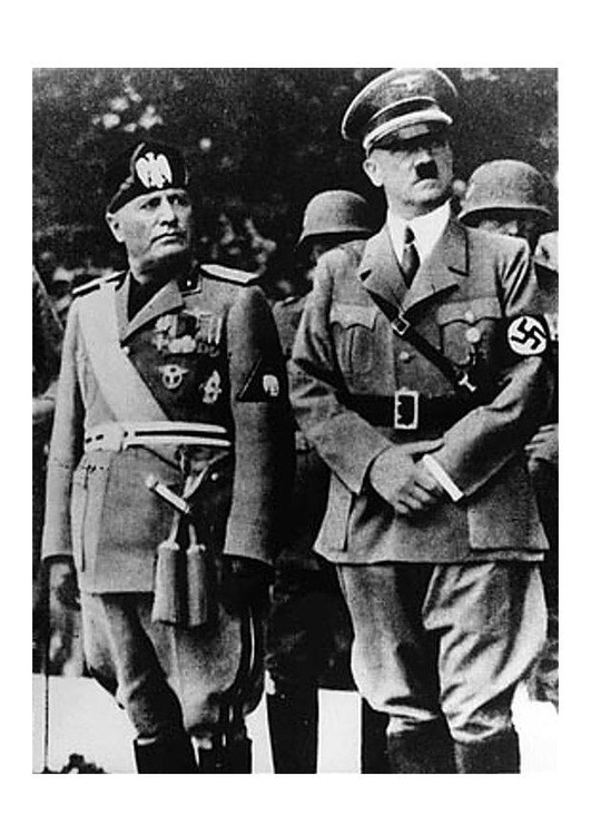 Foto Adolf Hitler och Benito Mussolini