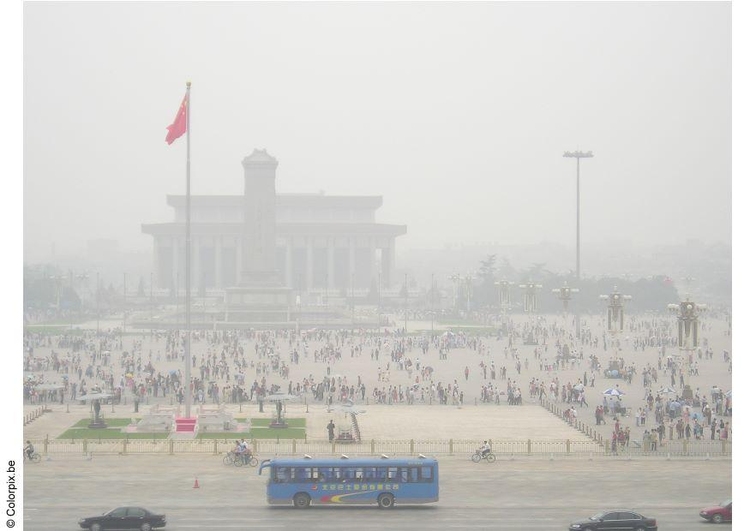 Foto Himmelska fridens torg med smog