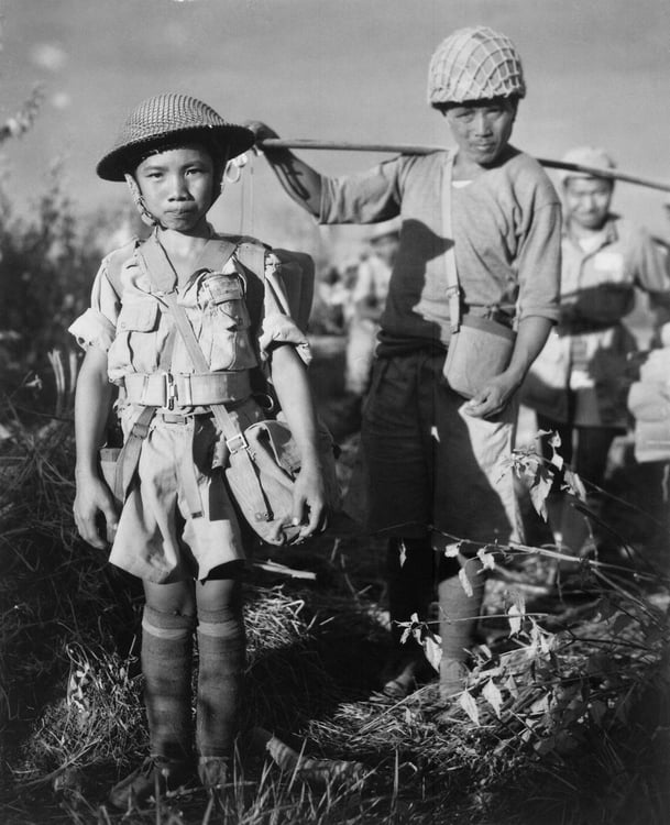 Foto inga barn i kriget
