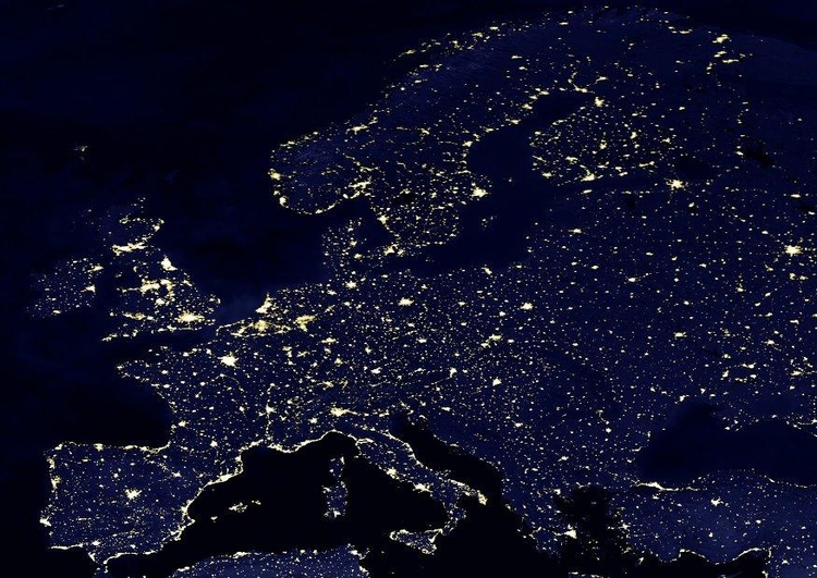 Foto Jorden pÃ¥ natten  - urbaniserade omrÃ¥den, Europa