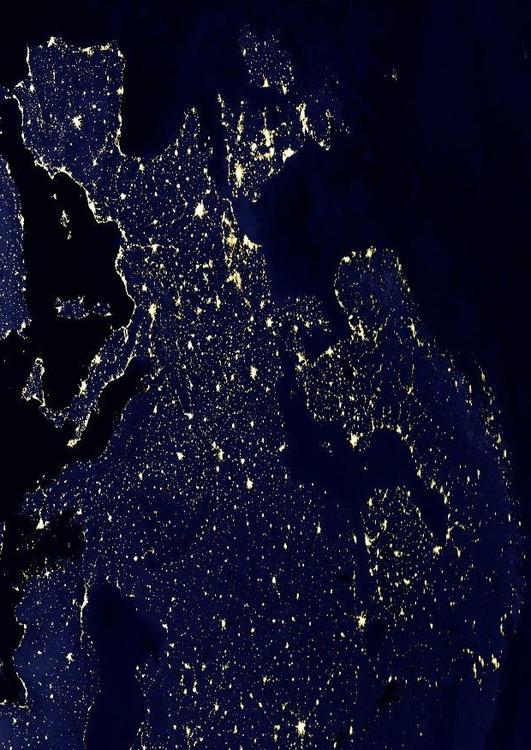 Jorden pÃ¥ natten  - urbaniserade omrÃ¥den, Europa