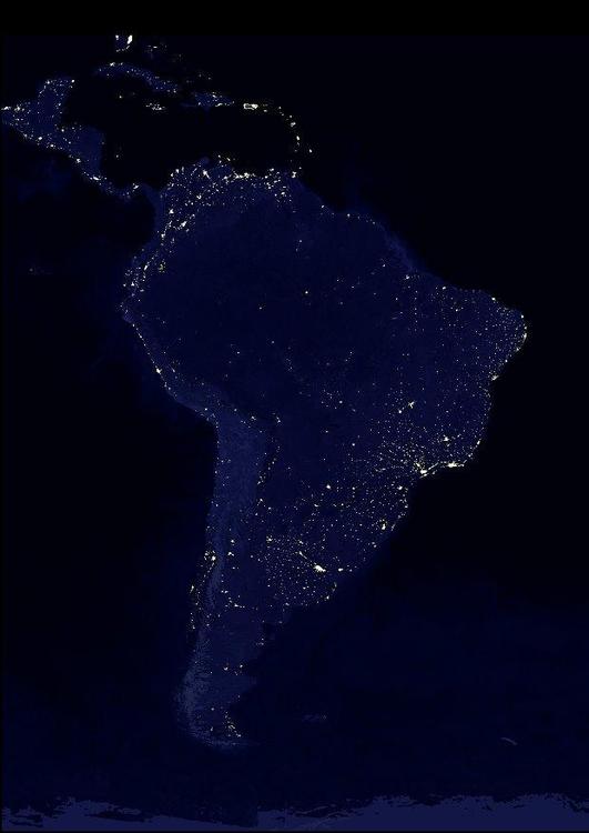 Jorden pÃ¥ natten - urbaniserade omrÃ¥den, Sydamerika