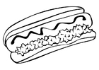 Målarbild korv med bröd