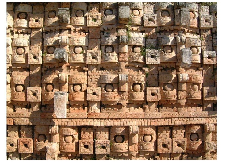 Foto maskernas tempel Yucatan