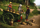 foto mjölkförsäljare med hundvagn - Belgien 1890