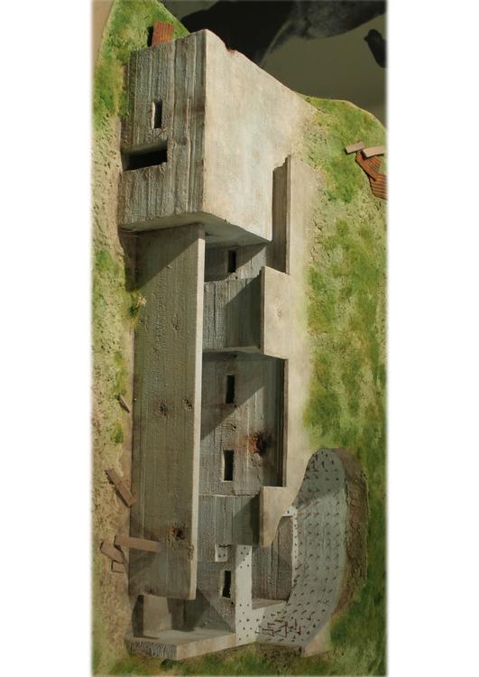 modell av en tysk bunker, 1916