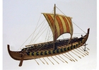 foto modell av vikingaskeppet  Gokstad