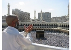 Foto pilgrim i masjid al haram, mecka
