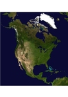 foto Satellitbild av Nordamerika