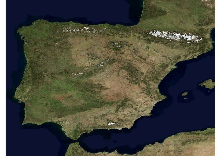 Foto satellitfoto av Spanien