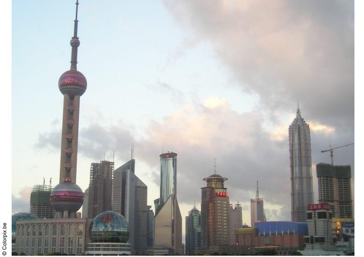Foto skyskrapor i Shanghai