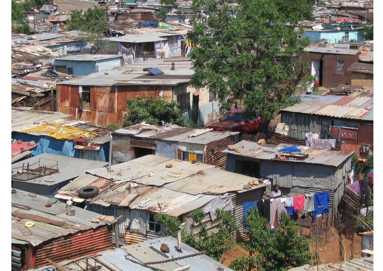 Foto slum i Soweto, Sydafrika