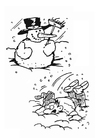 Målarbild snögubbe