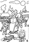 Målarbild snögubbe