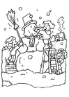 Målarbild snögubbe