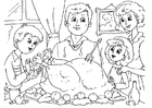 Målarbild thanksgiving - mÃ¥ltid med familjen