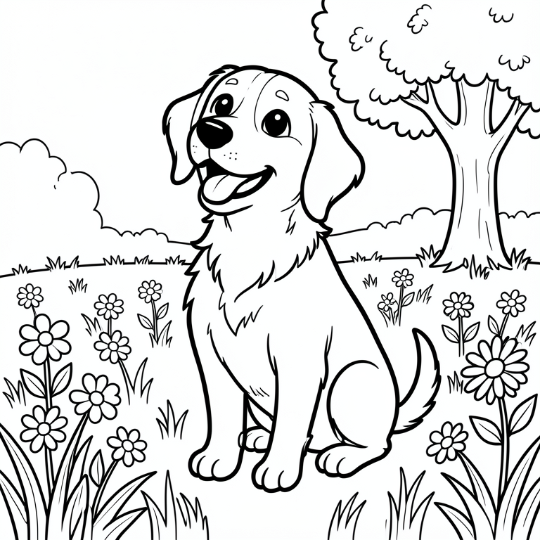 Målarbild hund