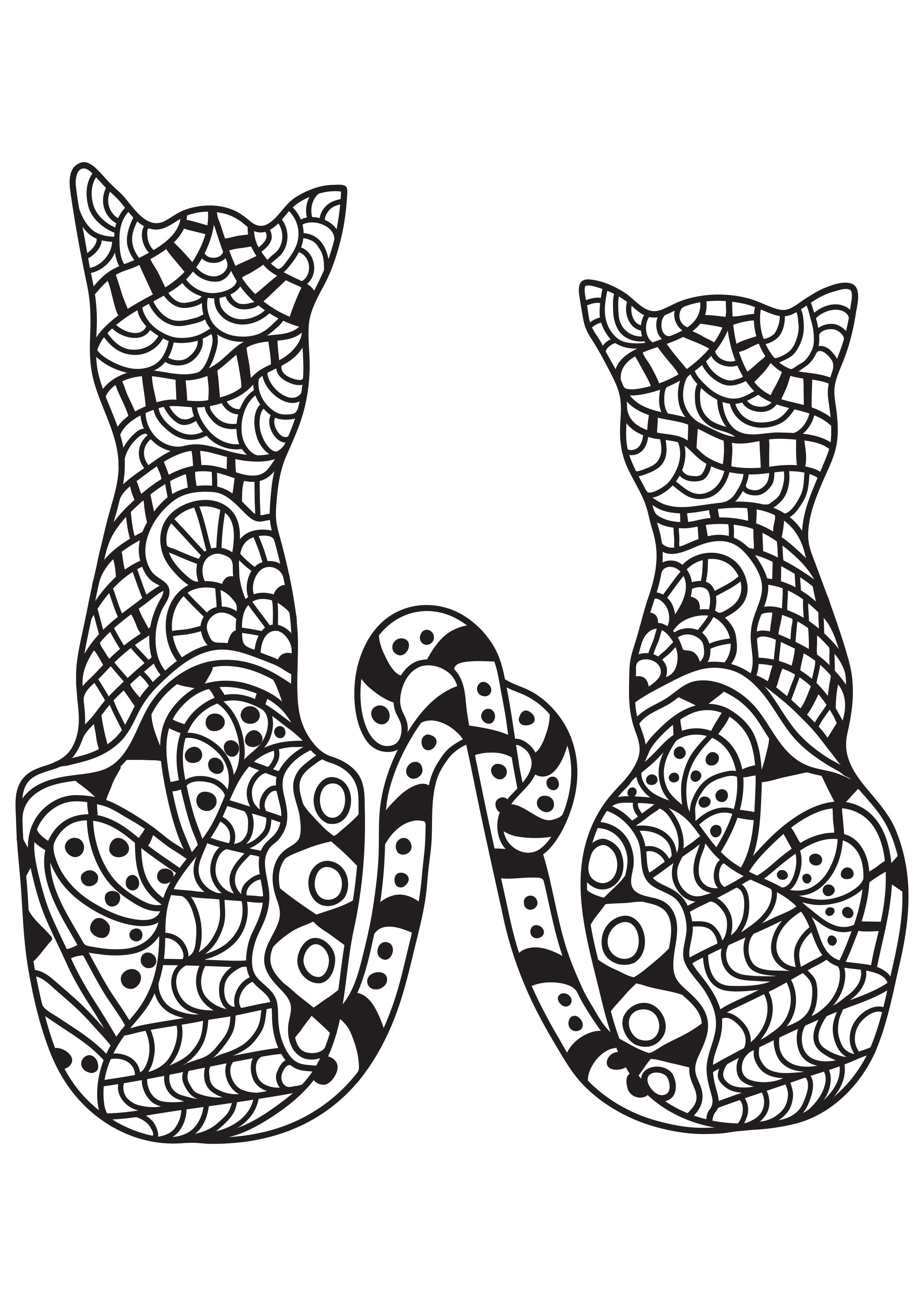 2 katter Målarbild 2 katter