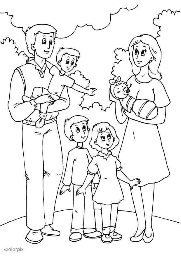 5. pappas nya familj Målarbild 5. pappas nya familj