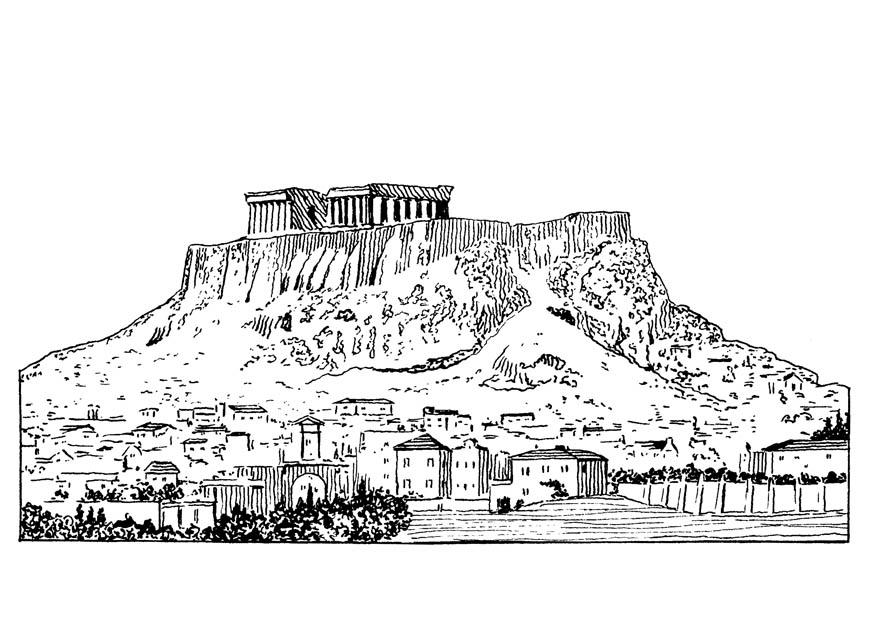 Målarbild akropolis