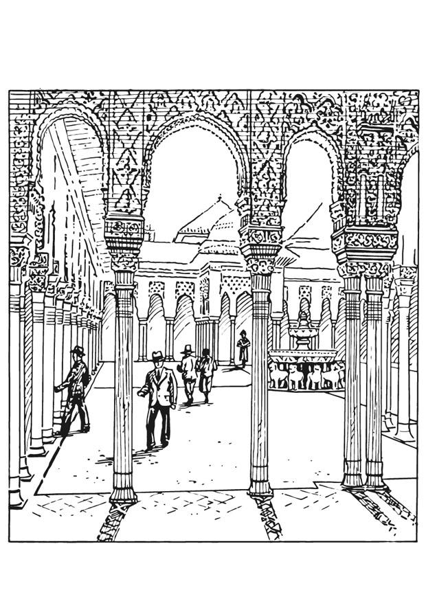Målarbild alhambra, spanien