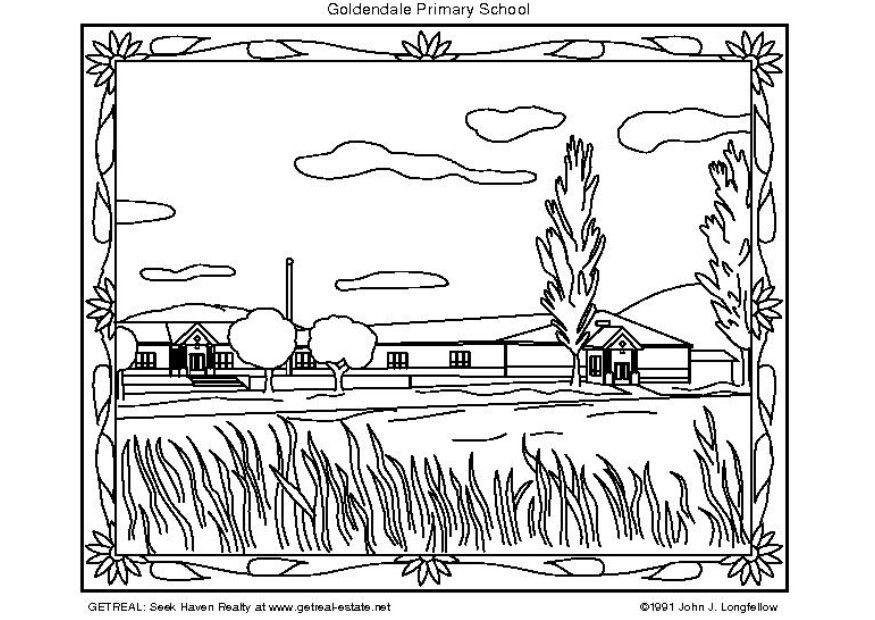 amerikansk grundskola Målarbild amerikansk grundskola