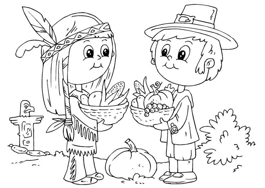 amerikansk indian och pilgrim Målarbild amerikansk indian och pilgrim