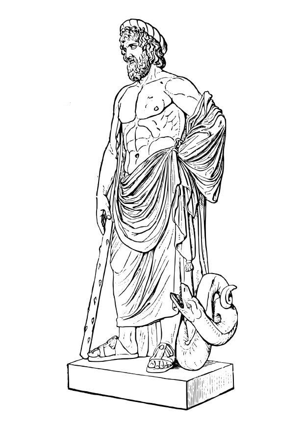 Målarbild asklepios