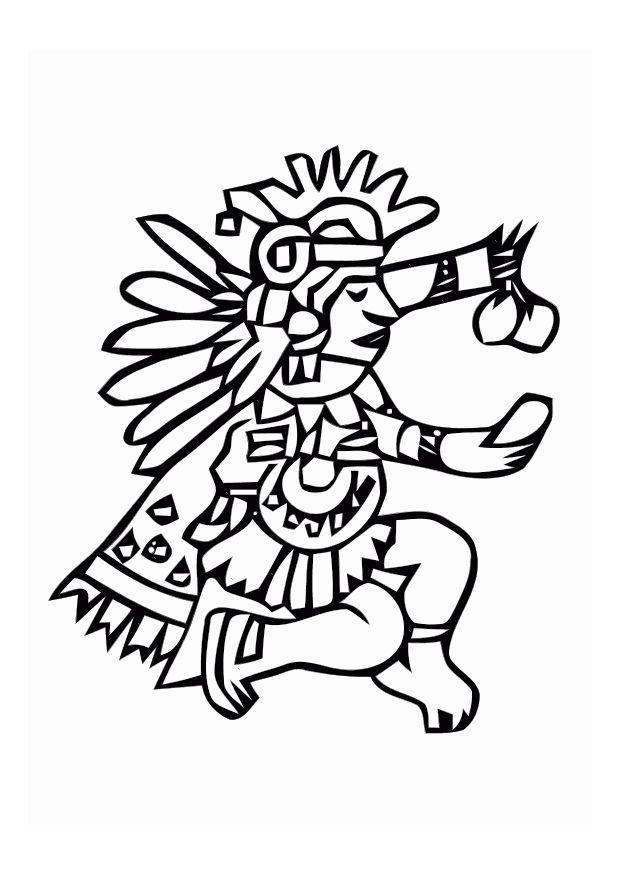 aztekisk gud Målarbild aztekisk gud