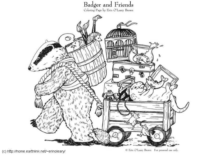 badger och hans vA¤nner Målarbild badger och hans vA¤nner