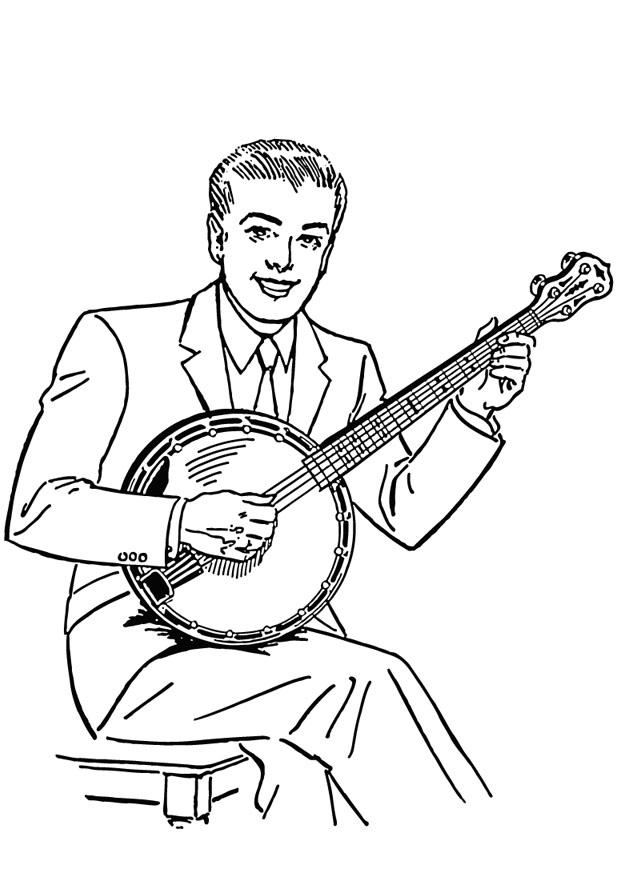 banjo Målarbild banjo