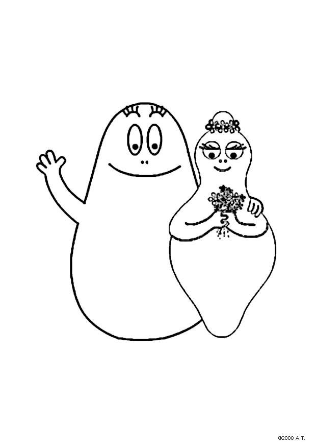 barbapappa och barbamamma Målarbild barbapappa och barbamamma