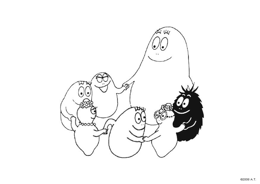 Målarbild barbapappas familj i en ring