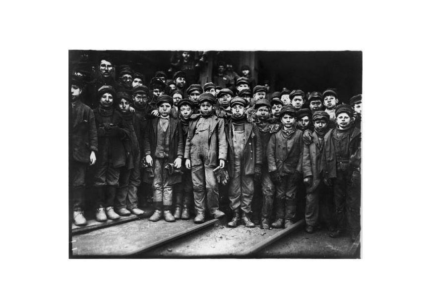 barnarbetare i kolgruva 1910 Foto barnarbetare i kolgruva 1910