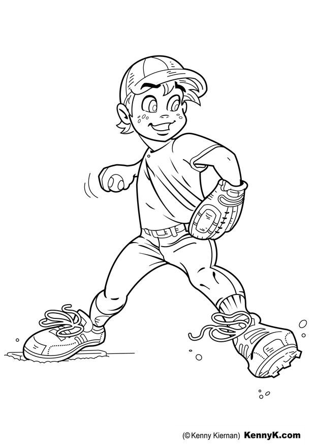 Målarbild baseboll - pitcher