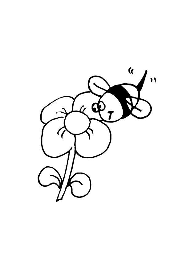 bi och blomma Målarbild bi och blomma