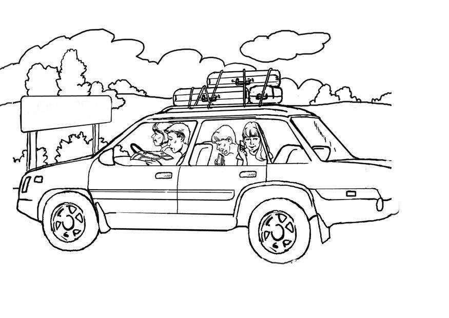 Målarbild bilsemester