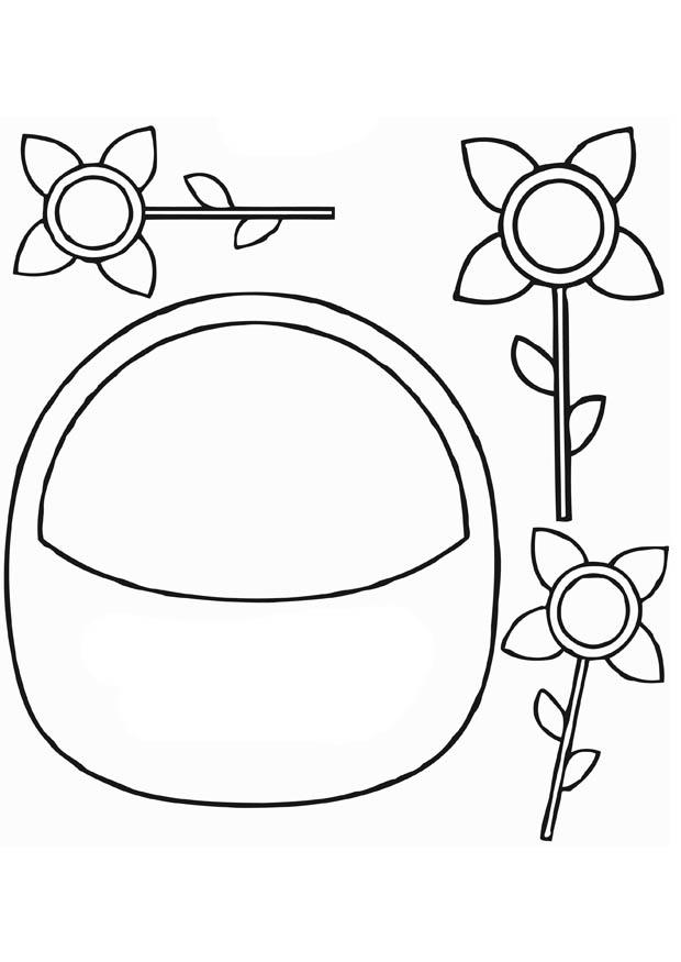 blomkorg Målarbild blomkorg