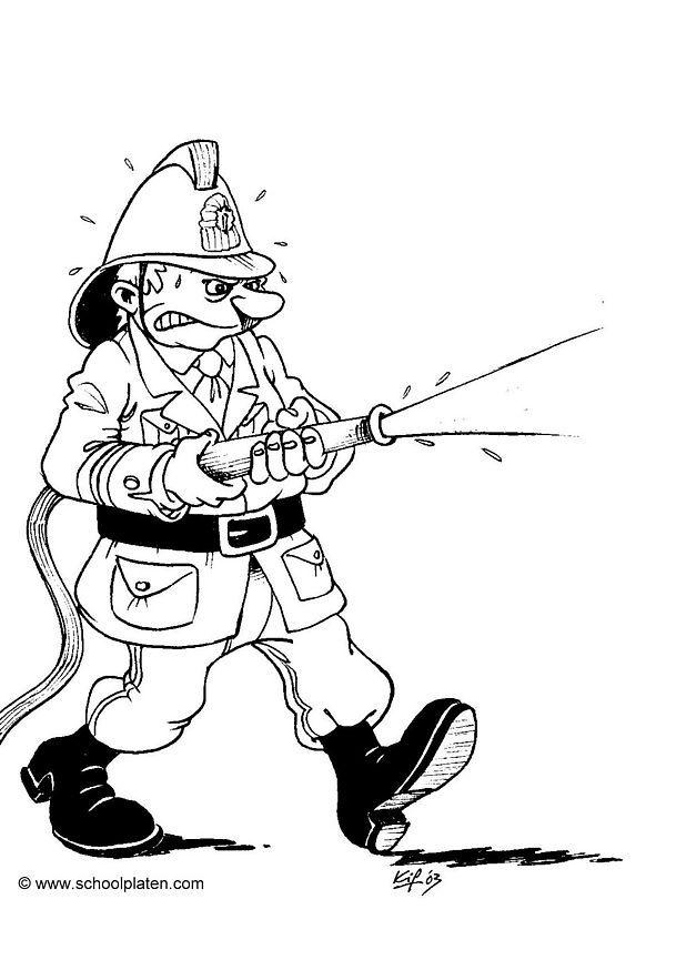 brandman Målarbild brandman