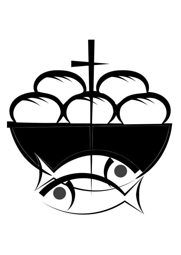 Målarbild brA¶d och fisk