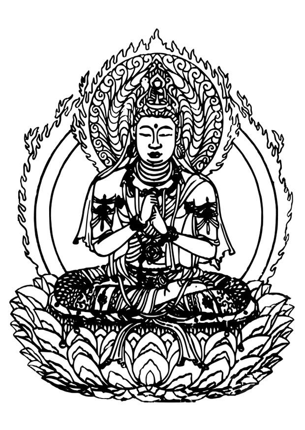 Målarbild buddha