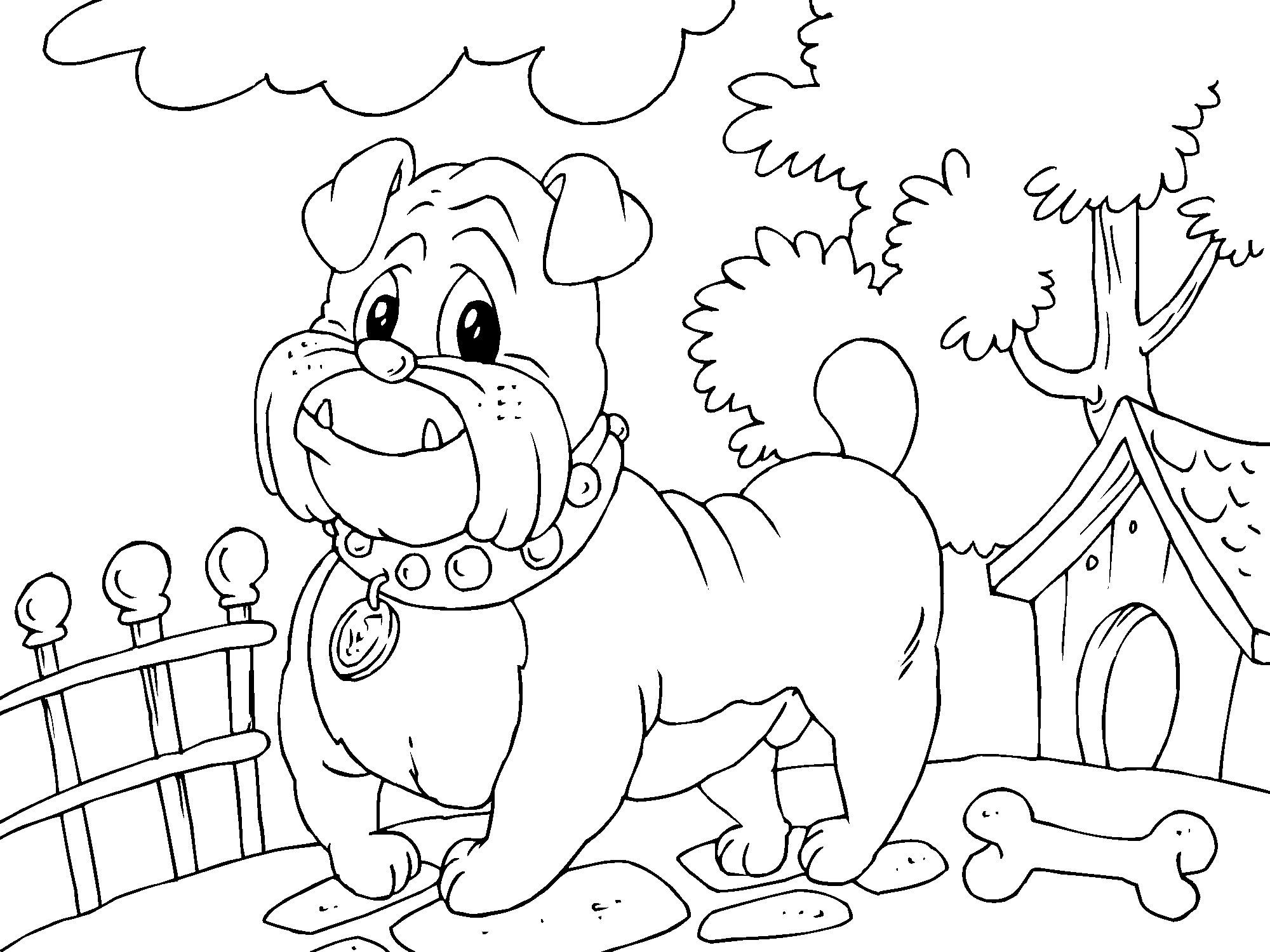 Målarbild bulldog